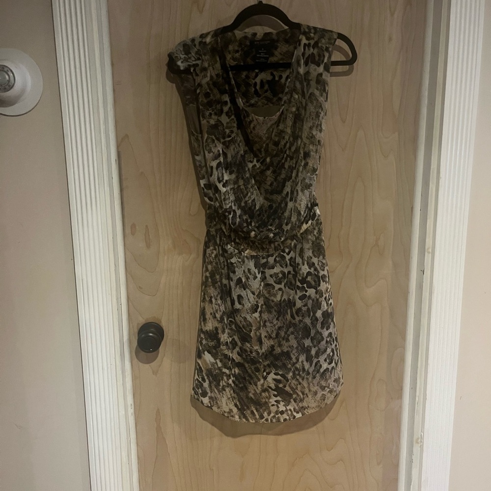 MM Couture Brown Tan Sheath Mini Dress